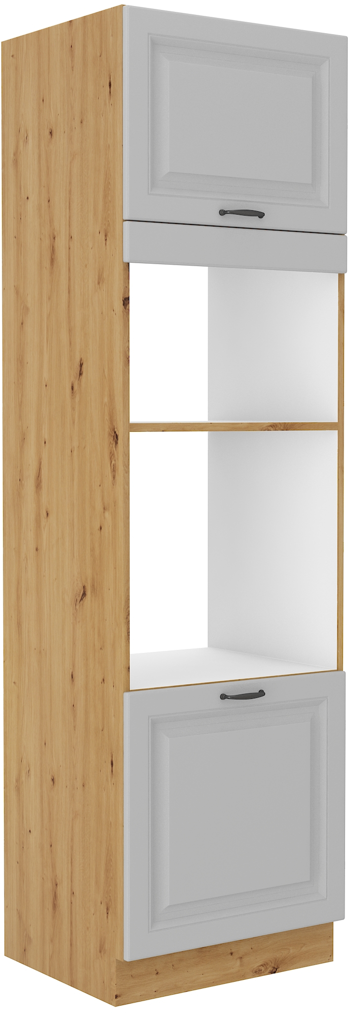 Vysoká skříňka pro vestavnou a mikrovlnou troubu Stilo 60 DPM-210 2F Barva korpusu: Bílá + Dub artisan