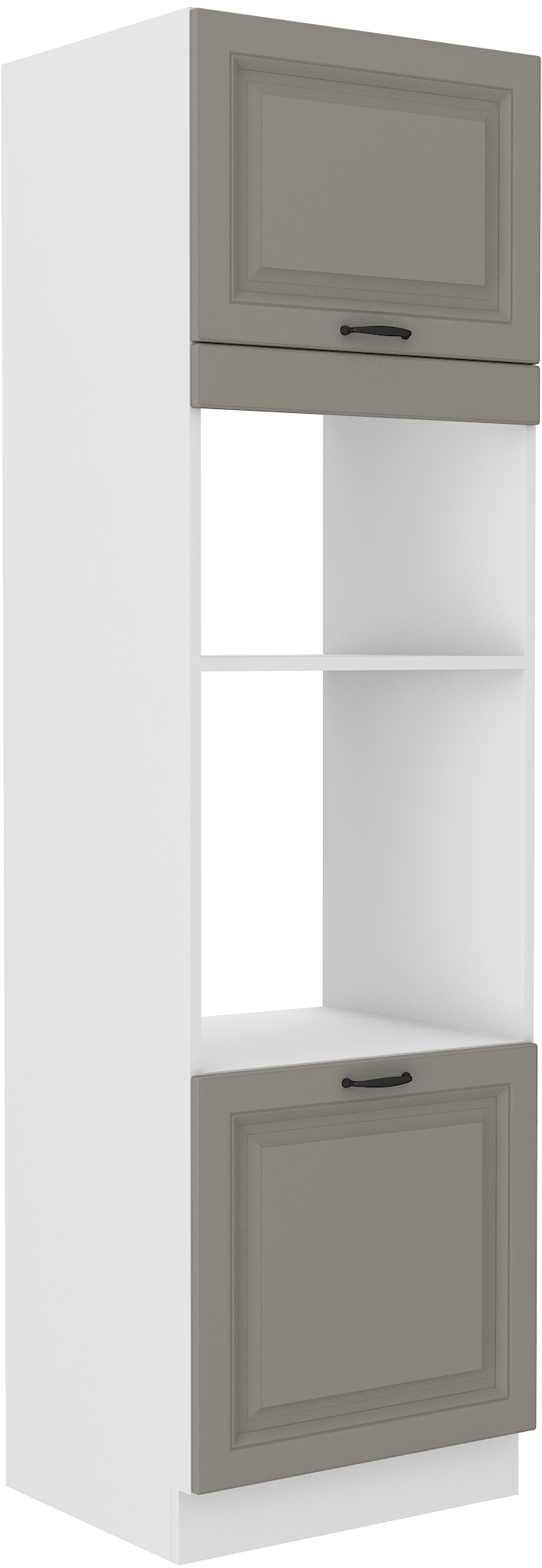 Vysoká skříňka pro vestavnou a mikrovlnou troubu Stilo 60 DPM-210 2F Barva korpusu: Clay Grey + Bílá