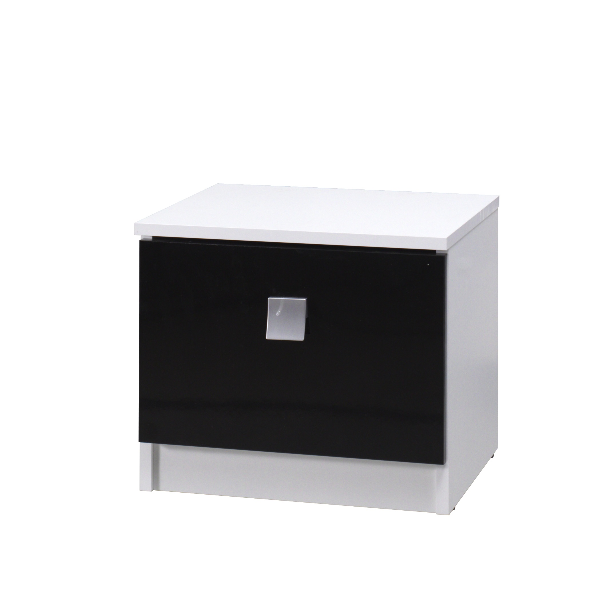 Noční stolek Lux Barva korpusu: Bílá/Černý lesk