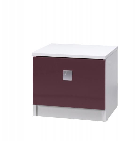 Noční stolek Lux Barva korpusu: bílá/fialový lesk