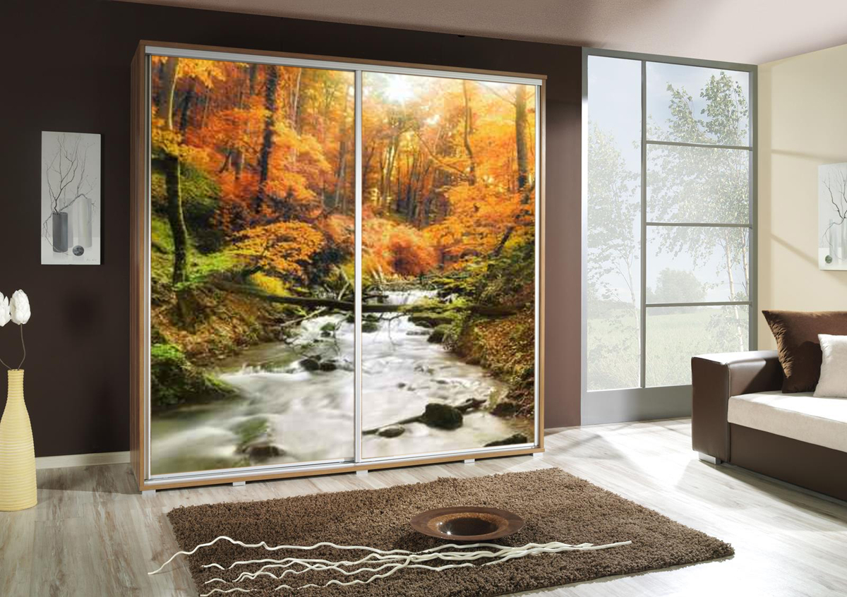 Šatní skříň Penelopa 2 Potok Barva korpusu: Kaštan - wenge