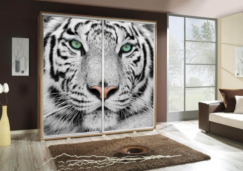 Šatní skříň Penelopa 2 Tygr Barva korpusu: Bílá