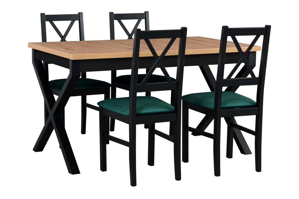 Jídelní set - stůl Ikon 1 + 4x židle Nilo 10 Potahová látka - židle: Tkanina 28B
