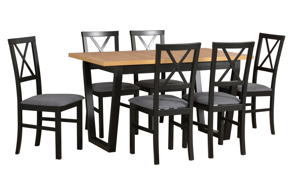 Jídelní set - stůl Ikon 2 + 6x židle Milano 4 Potahová látka - židle: Tkanina 2B