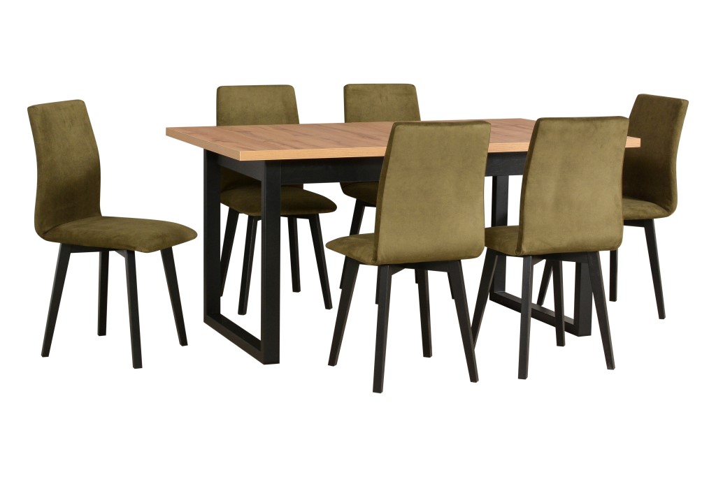 Jídelní set - stůl Ikon 3 + 6x židle Luna 2 Potahová látka - židle: Tkanina 17B