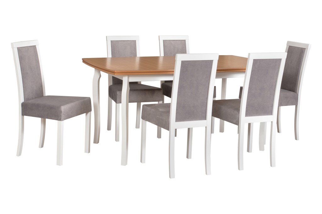 Jídelní set - stůl Kent 1 + 6x židle Roma 3 Potahová látka - židle: Tkanina 20B
