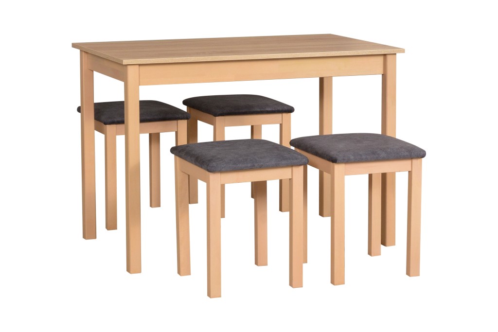 Jídelní set - stůl Max 2 + 4x stolička T2 Potahová látka - židle: Tkanina 24B