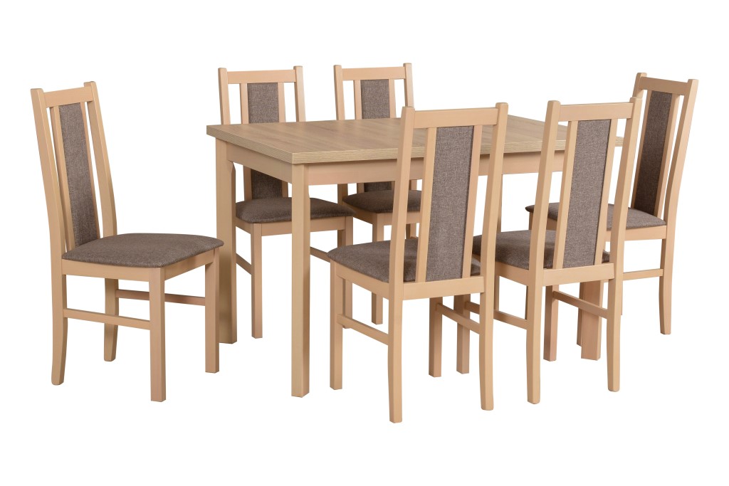Jídelní set - stůl Max 5P + 6x židle Bos 14 Potahová látka - židle: Tkanina 6B