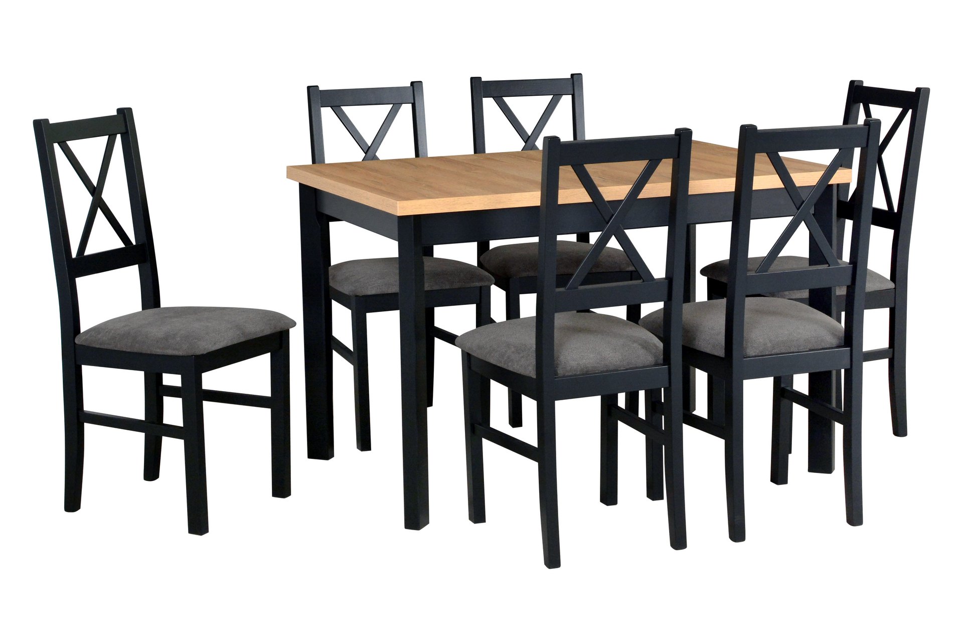 Jídelní set - stůl Max 5P + 6x židle Nilo 10 Potahová látka - židle: Tkanina 15B