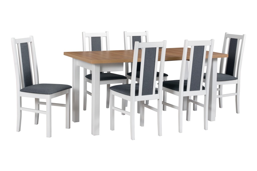 Jídelní set - stůl Max 8 + 6x židle Bos 14 Potahová látka - židle: Tkanina 9B