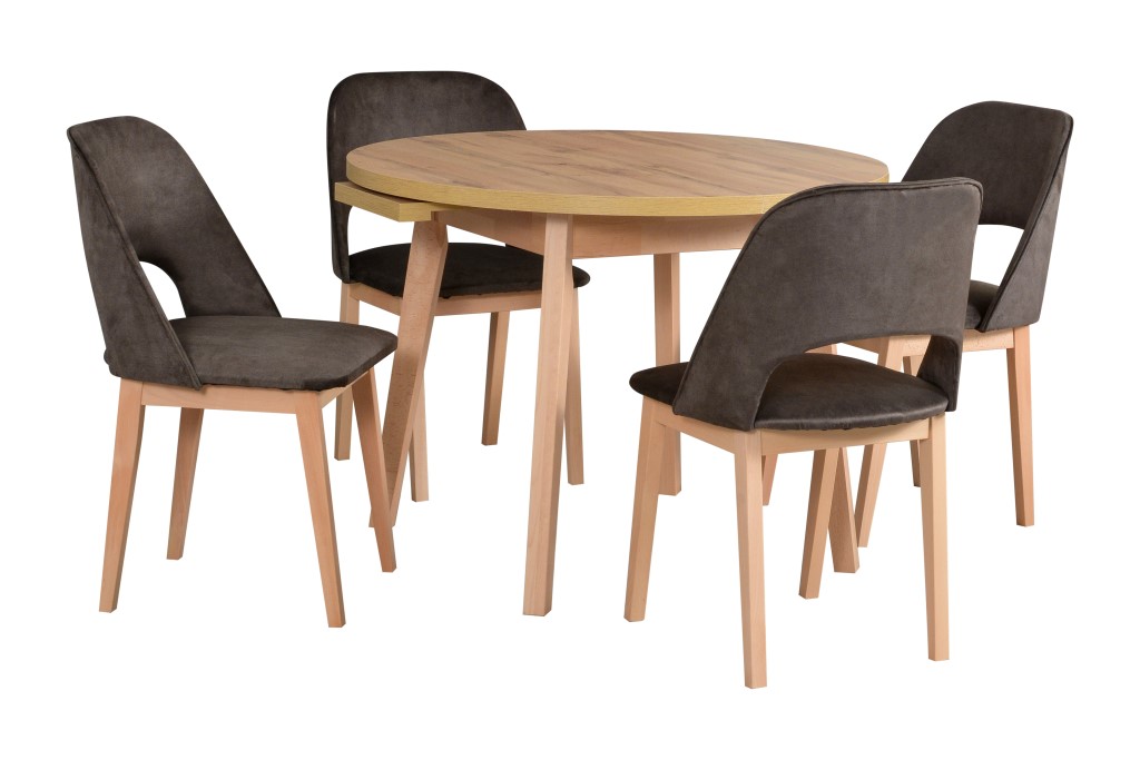 Jídelní set - stůl Oslo 3L + 4x židle Monti 2 Potahová látka - židle: Tkanina 22B
