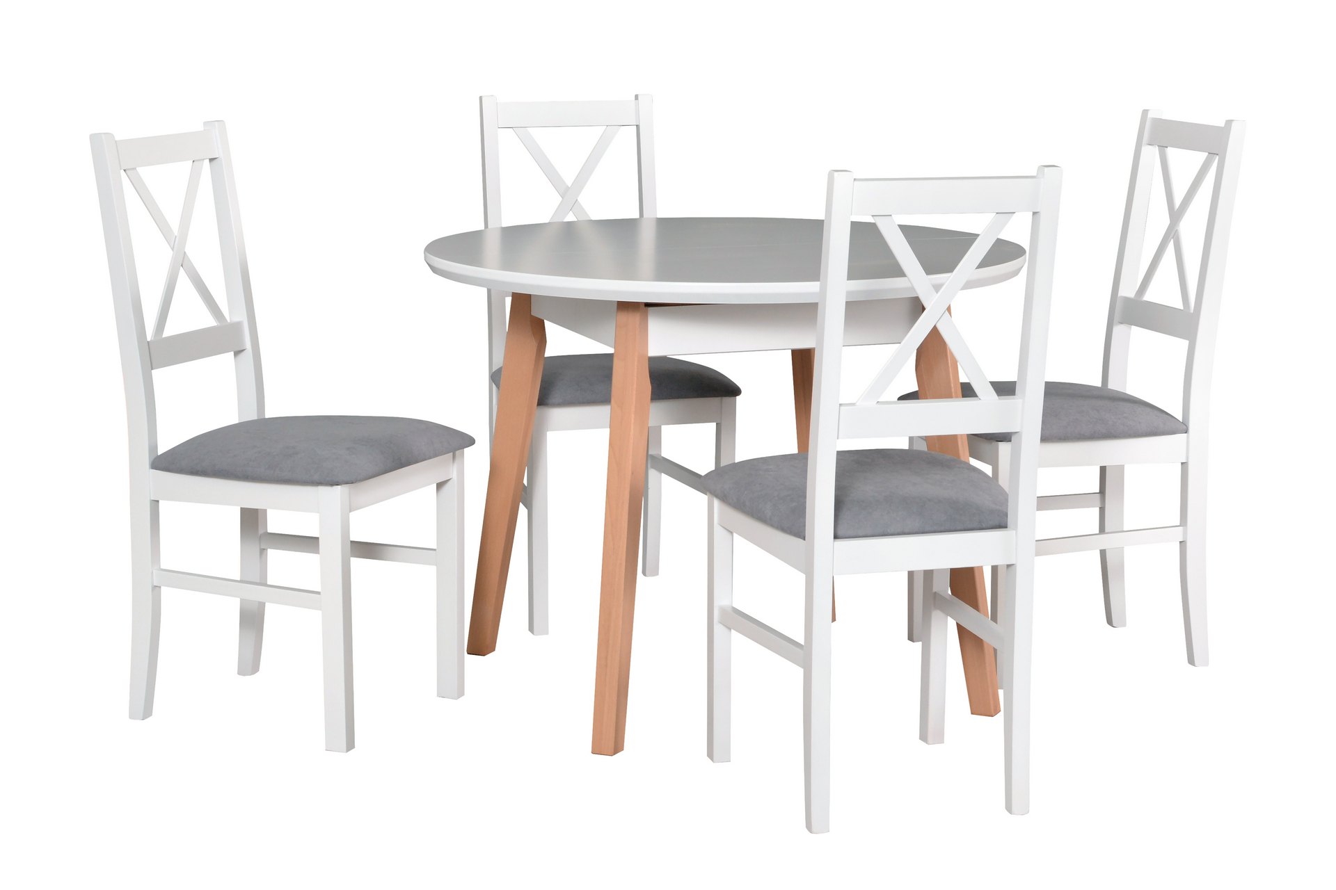 Jídelní set - stůl Oslo 4 + 4x židle Nilo 10 Potahová látka - židle: Tkanina 1B