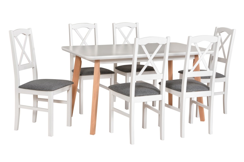 Jídelní set - stůl Oslo 7 + 6x židle Nilo 11 Potahová látka - židle: Tkanina 8B