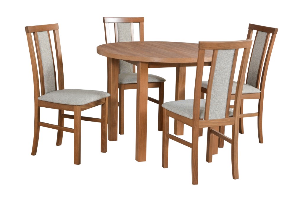 Jídelní set - stůl Poli 4 + 4x židle Milano 7 Potahová látka - židle: Tkanina 5B