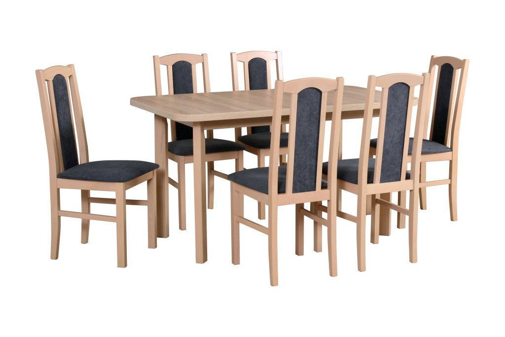 Jídelní set - stůl Wenus 2P + 6x židle Bos 7 Potahová látka - židle: Tkanina 2B