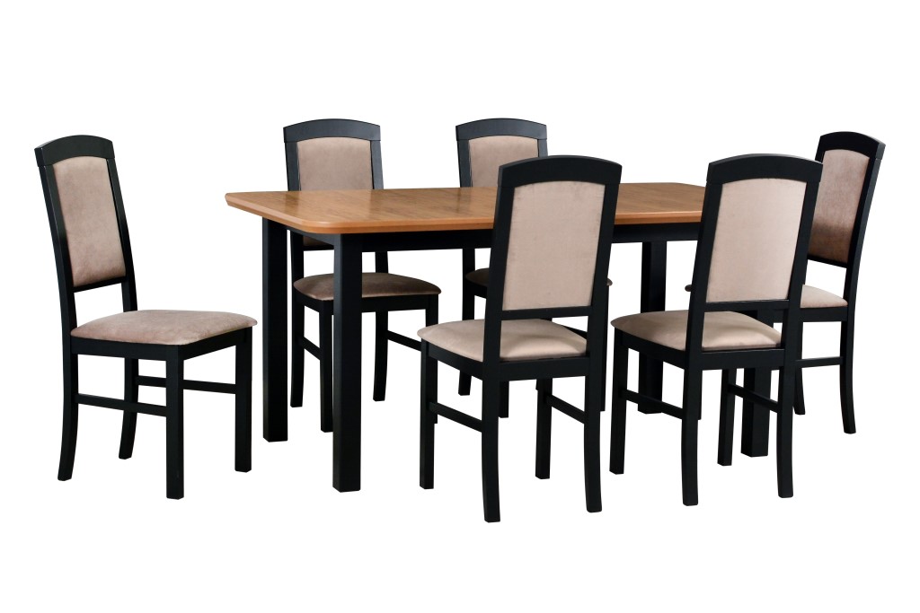 Jídelní set - stůl Wenus 5S + 6x židle Nilo 4 Potahová látka - židle: Tkanina 26B