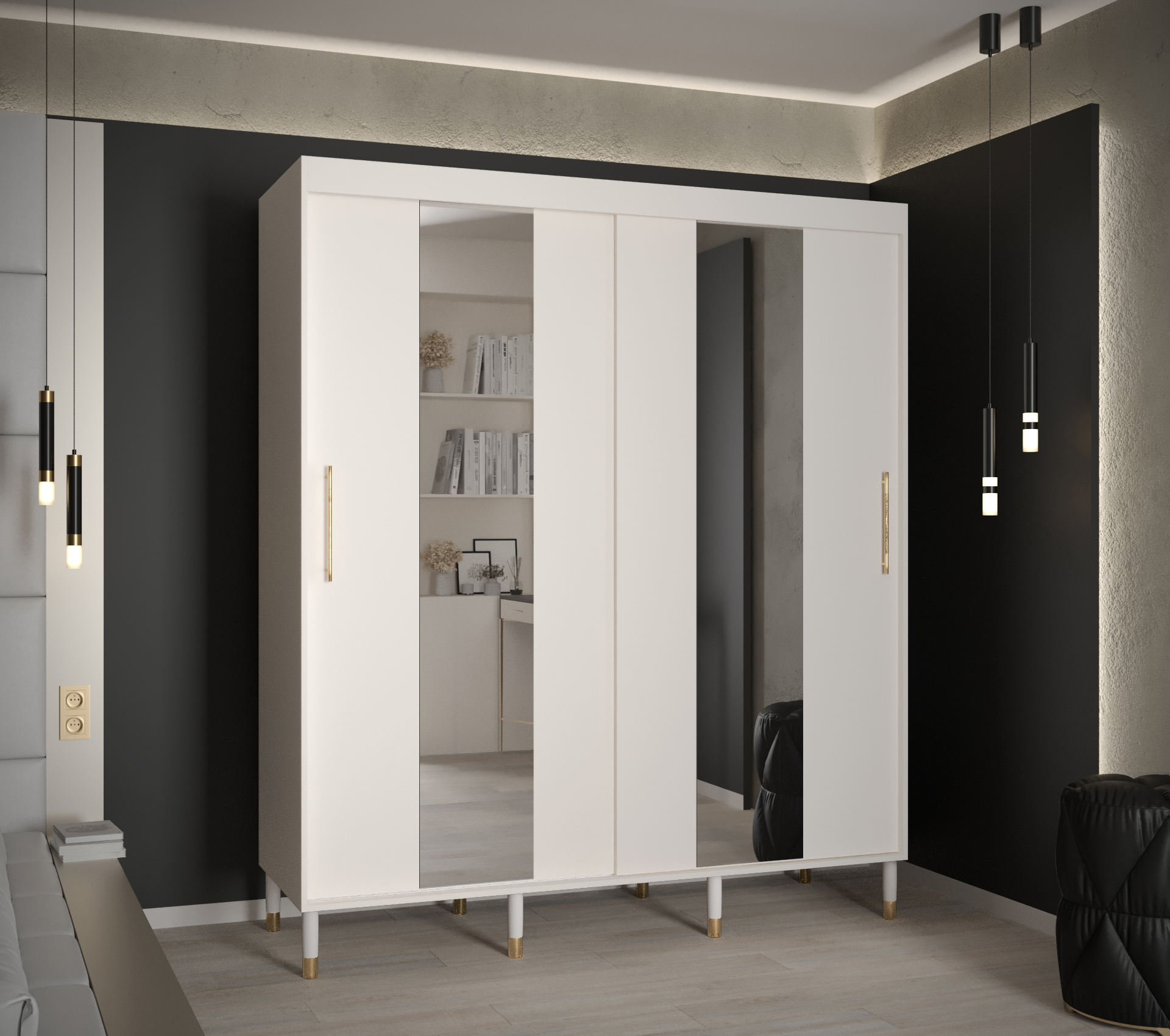 Šatní skříň Abi Calipso Pol Barva korpusu: Bílá