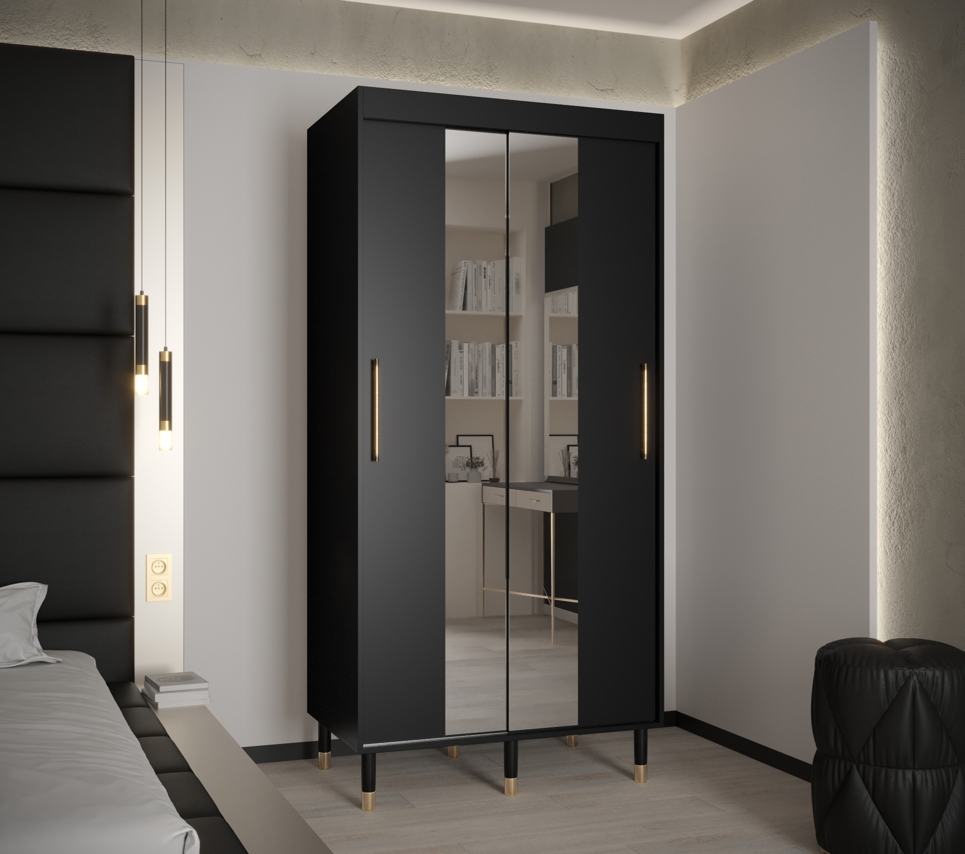 Šatní skříň Abi Calipso T1 Barva korpusu: Černá