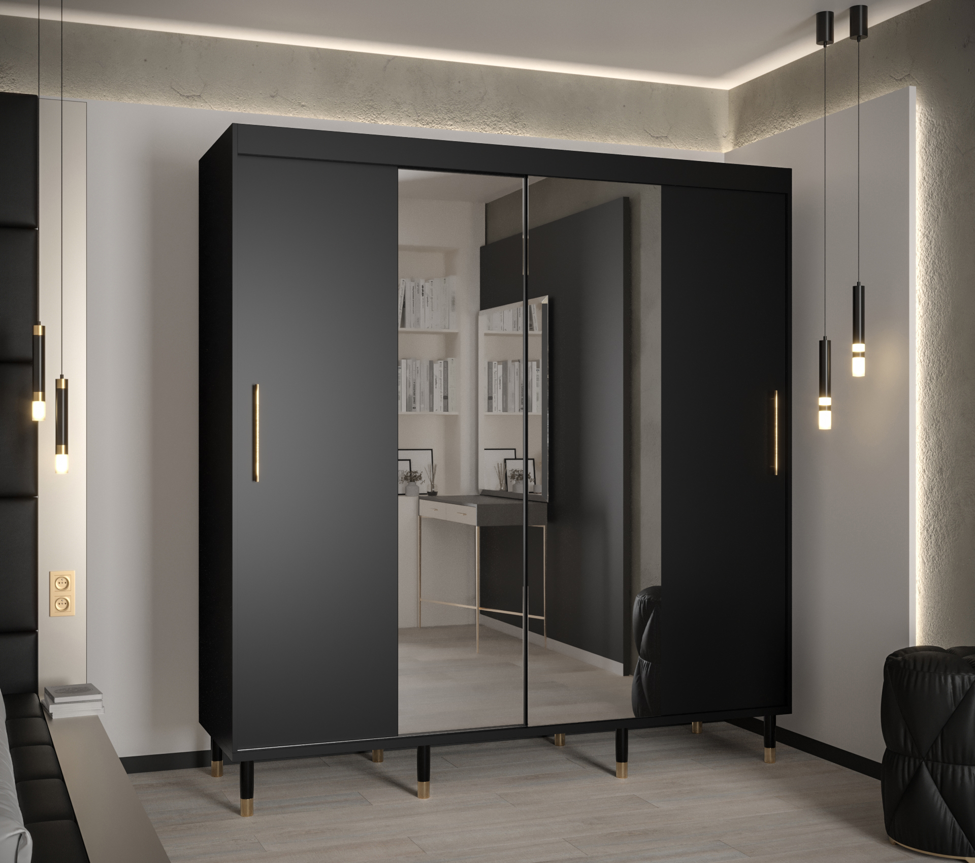 Šatní skříň Abi Calipso T1 Barva korpusu: Černá