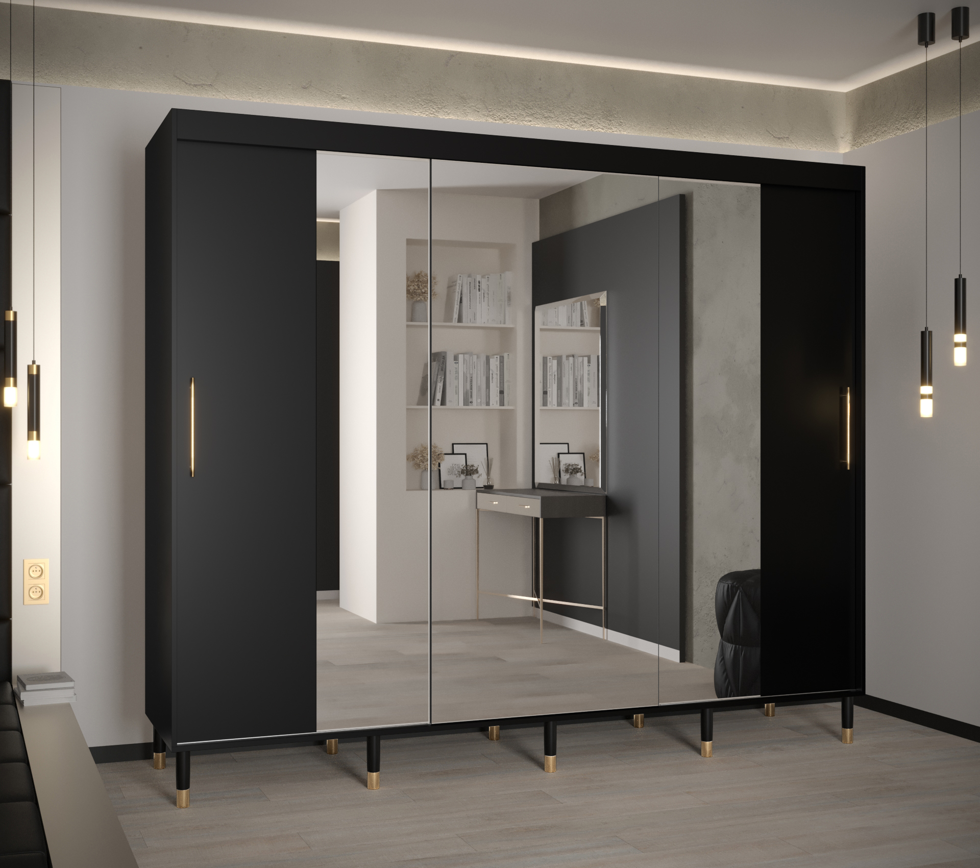 Šatní skříň Abi Calipso T2 Barva korpusu: Černá