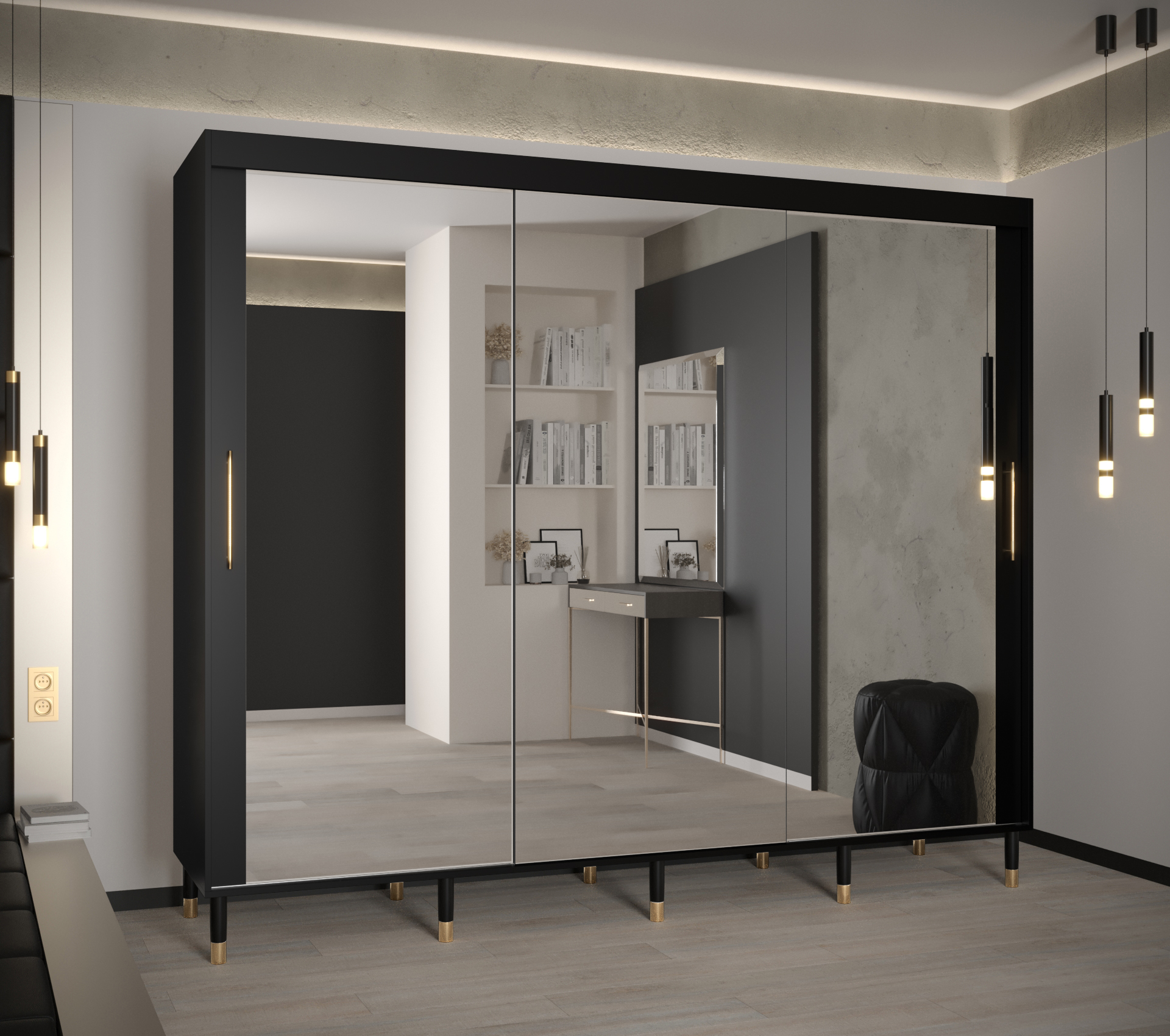 Šatní skříň Abi Calipso T3 Barva korpusu: Černá