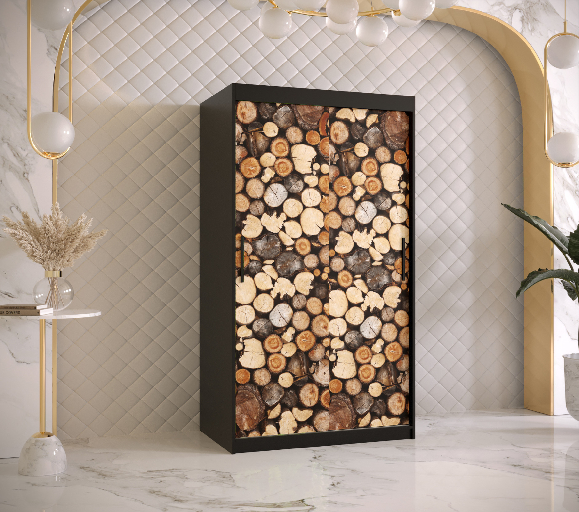 Šatní skříň Abi Drewno 1 Barva korpusu: Černá