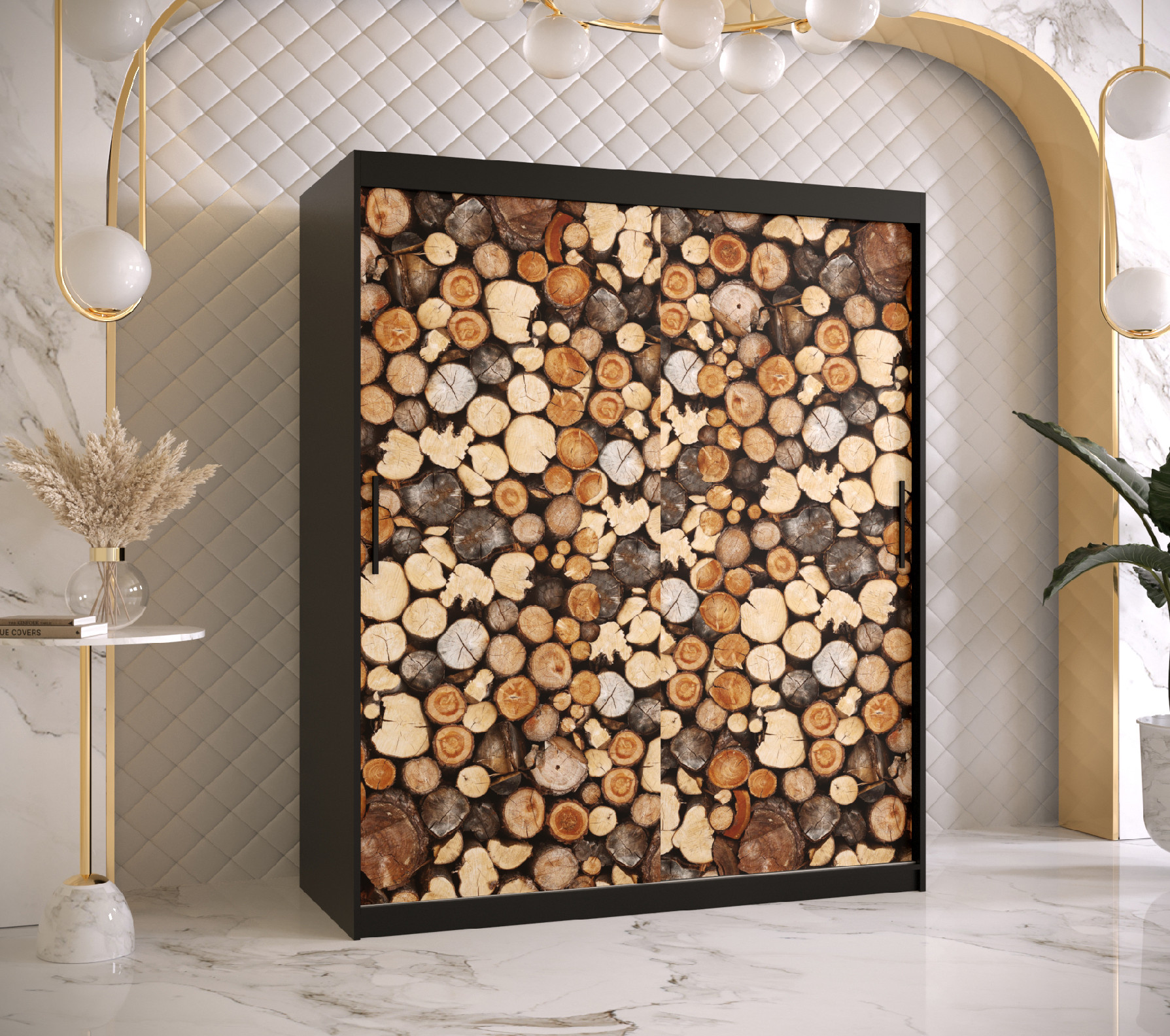 Šatní skříň Abi Drewno 1 Barva korpusu: Černá