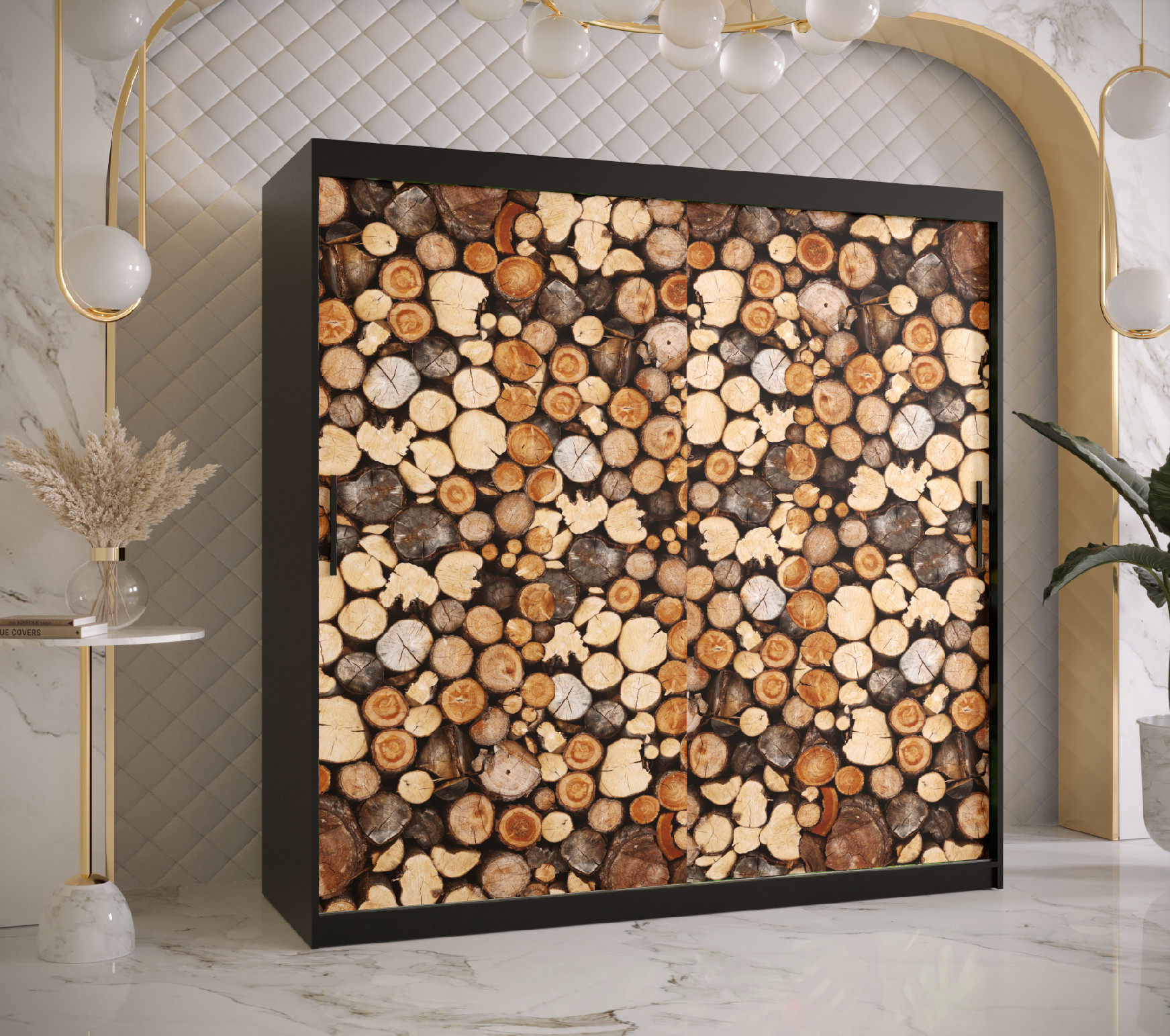 Šatní skříň Abi Drewno 1 Barva korpusu: Černá