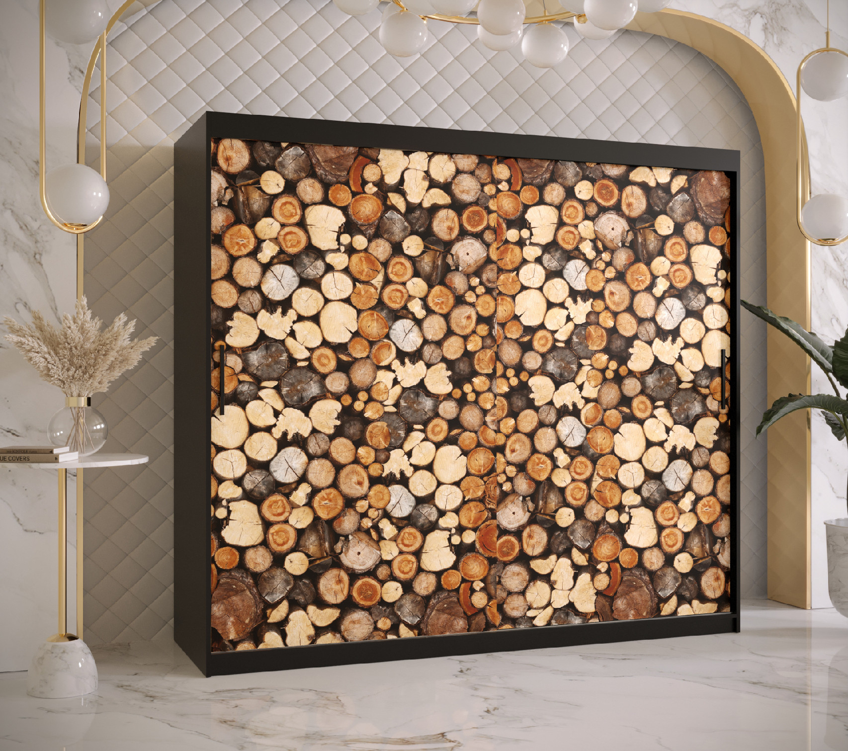 Šatní skříň Abi Drewno 1 Barva korpusu: Černá