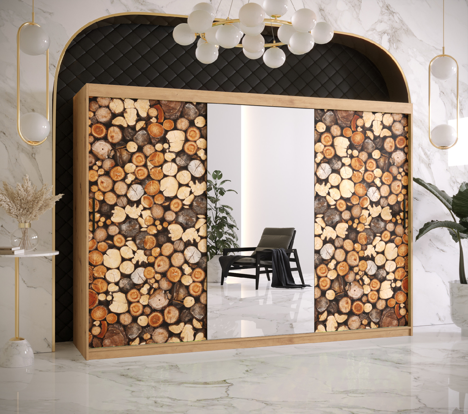 Šatní skříň Abi Drewno 2 Barva korpusu: Dub - Artisan