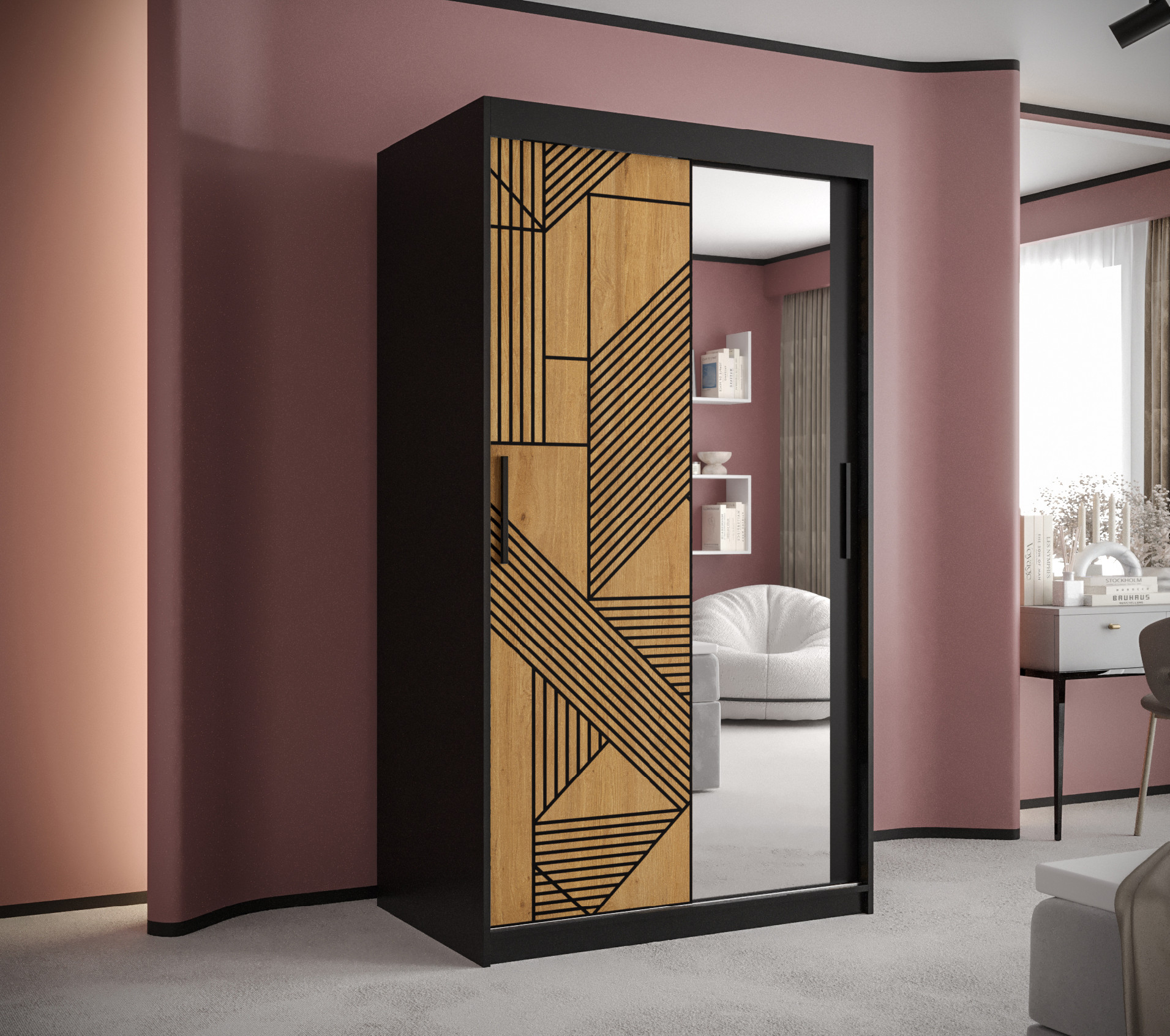 Šatní skříň Abi Florencja 2 Barva korpusu: Černá