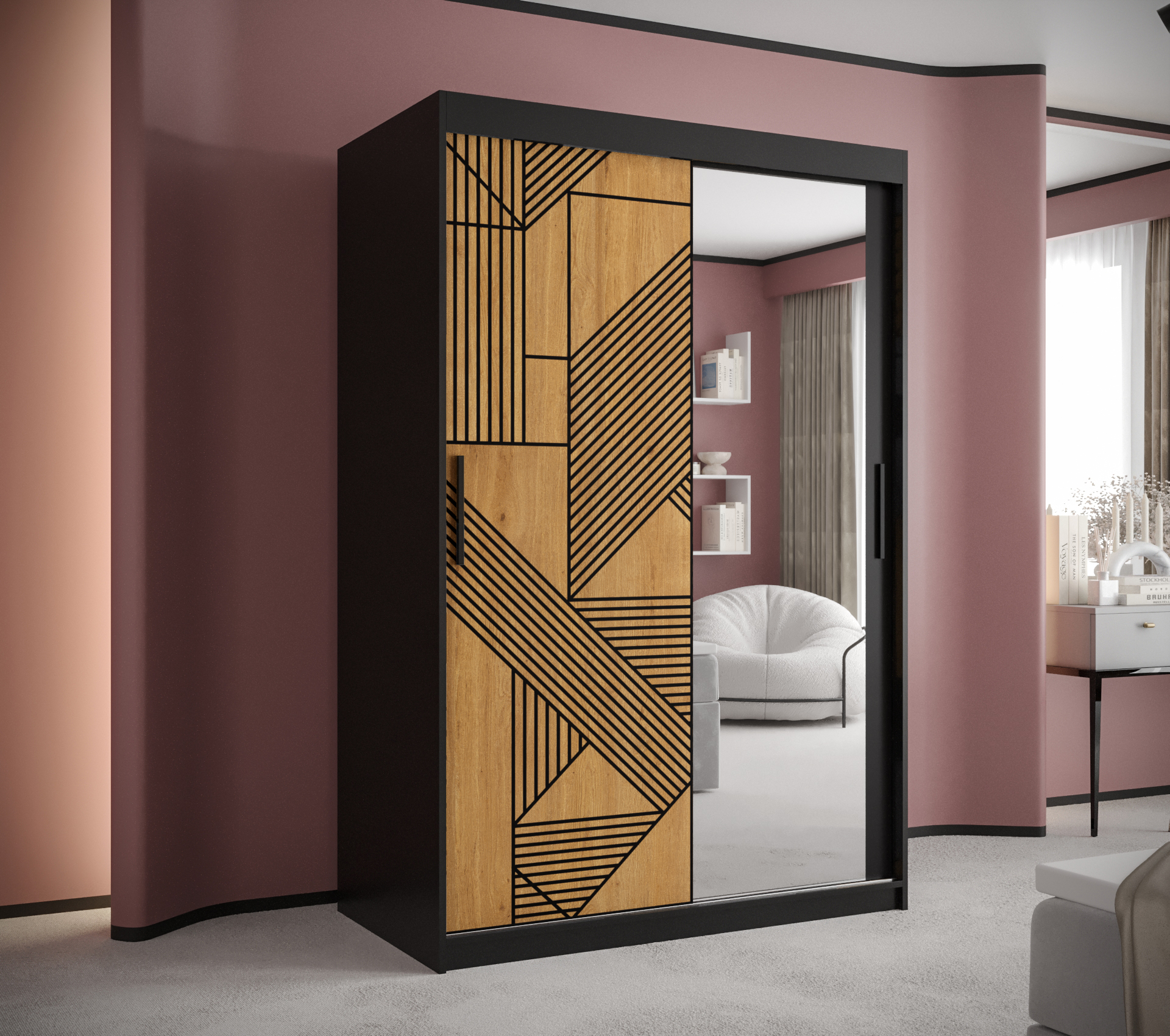 Šatní skříň Abi Florencja 2 Barva korpusu: Černá