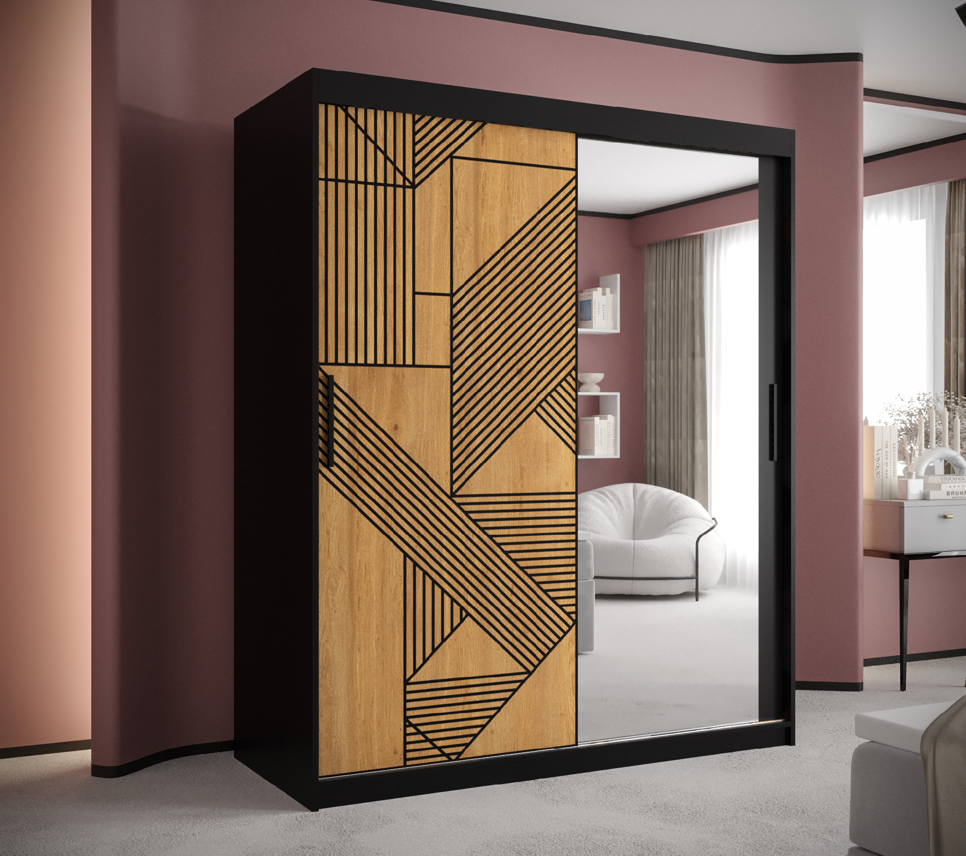 Šatní skříň Abi Florencja 2 Barva korpusu: Černá