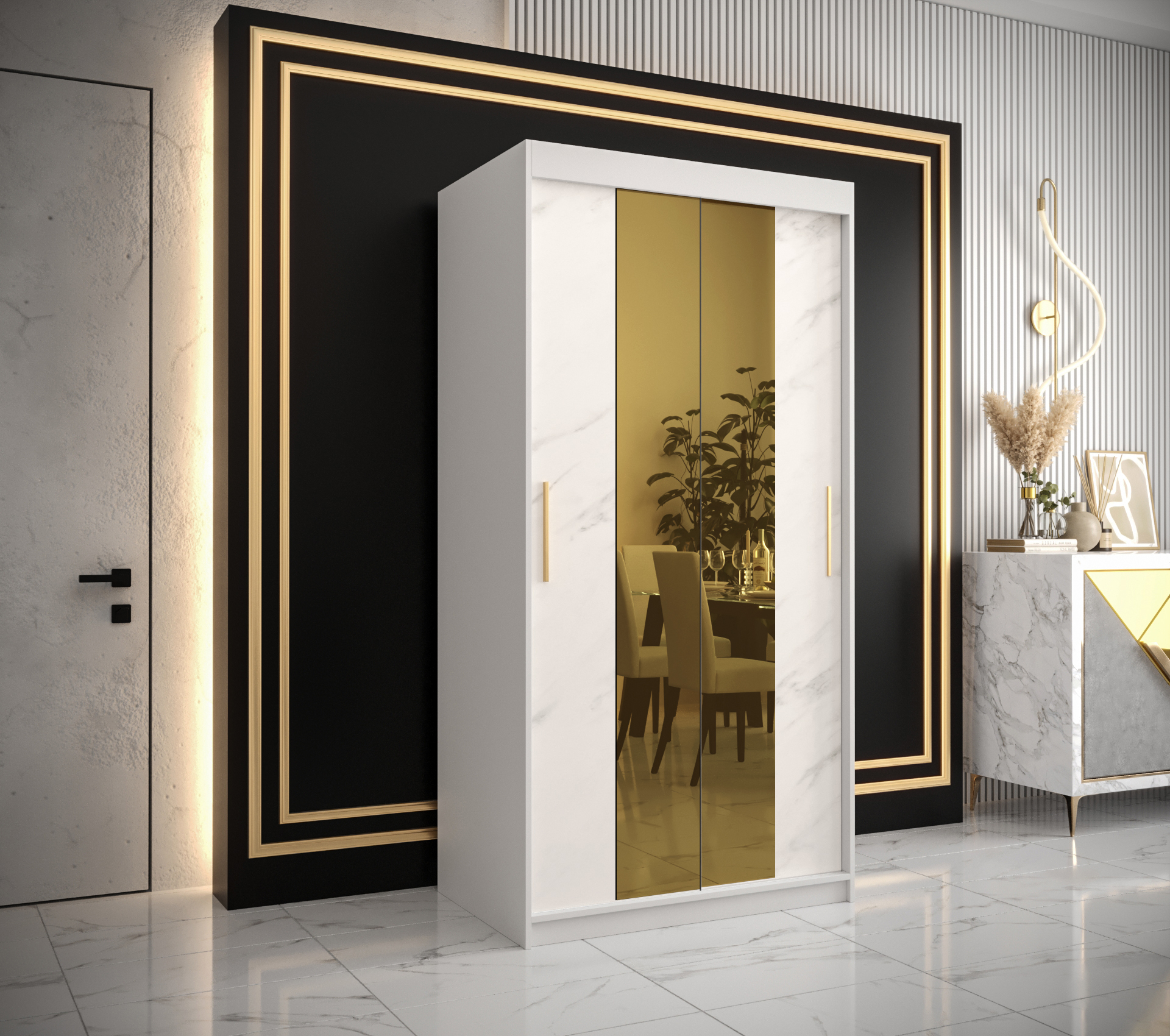 Šatní skříň Abi Golden T1 Barva korpusu: Bílá