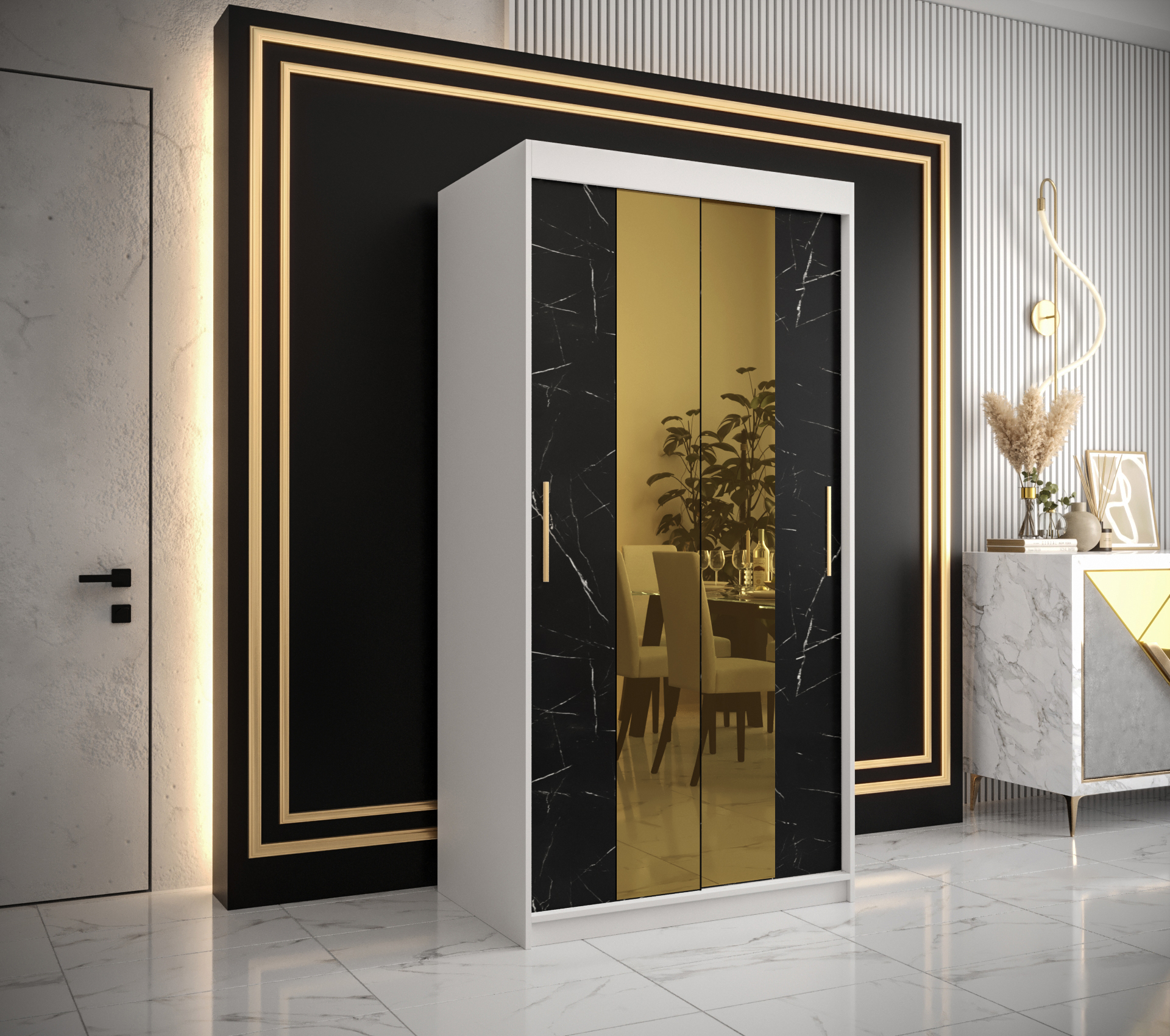 Šatní skříň Abi Golden T1 Barva korpusu: Bílá