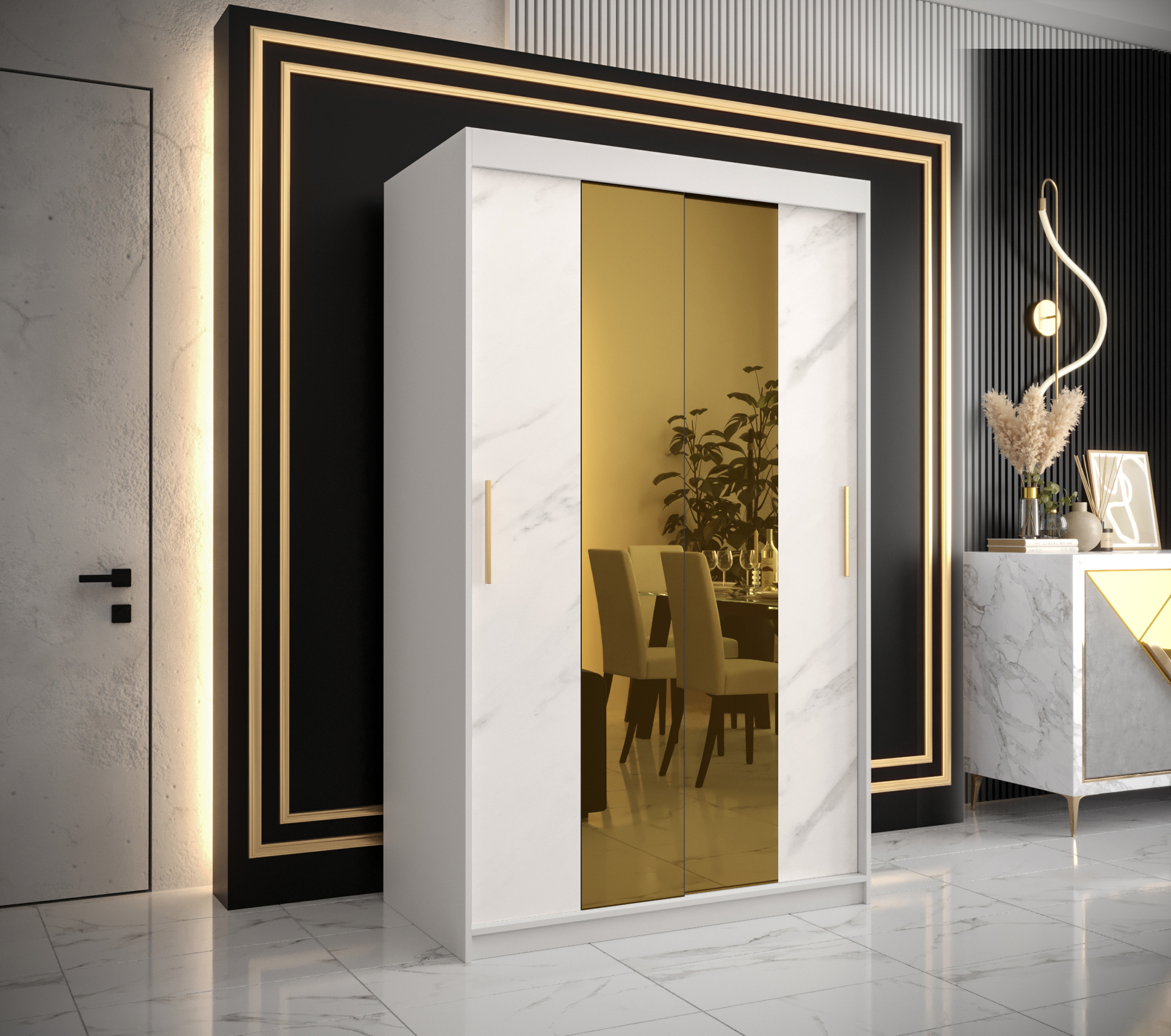 Šatní skříň Abi Golden T1 Barva korpusu: Bílá