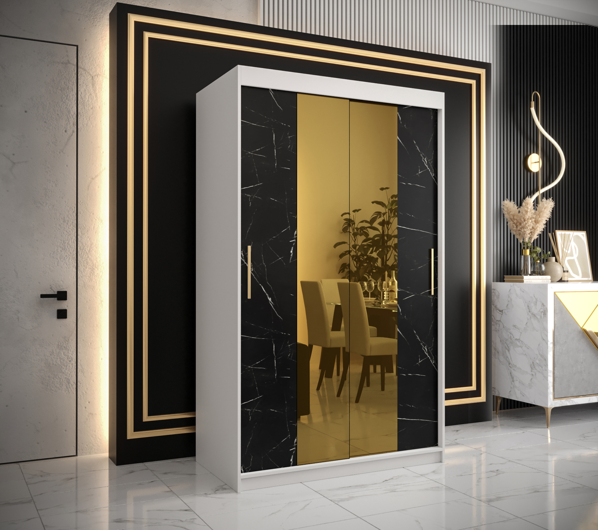 Šatní skříň Abi Golden T1 Barva korpusu: Bílá