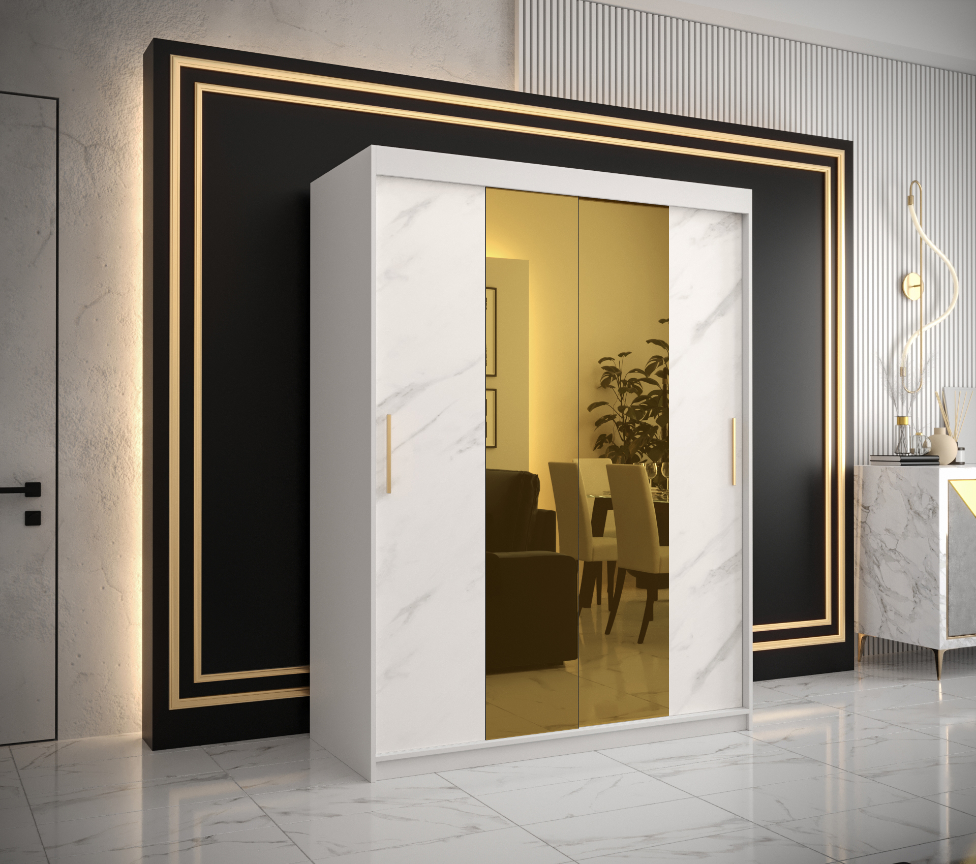 Šatní skříň Abi Golden T1 Barva korpusu: Bílá