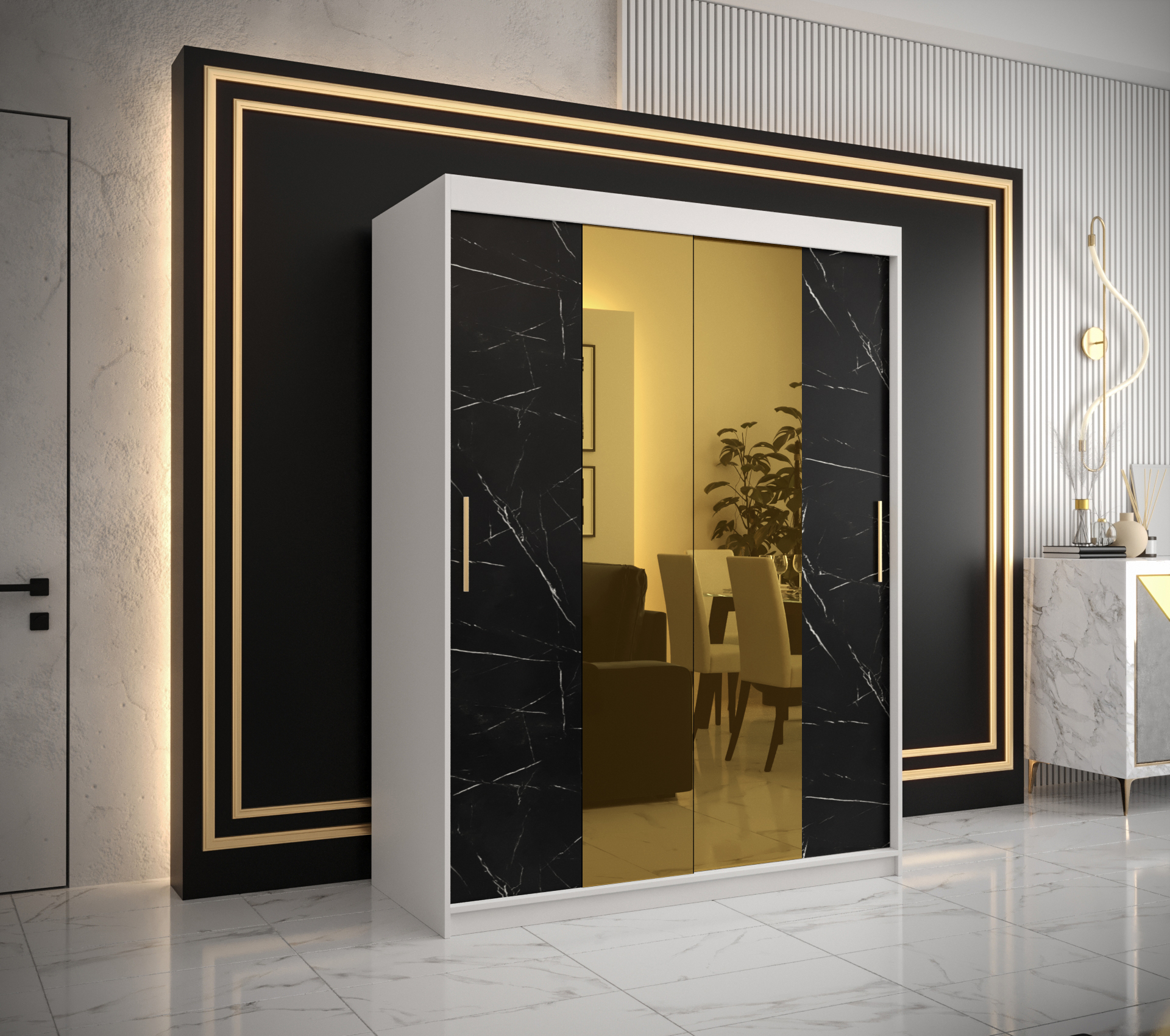 Šatní skříň Abi Golden T1 Barva korpusu: Bílá