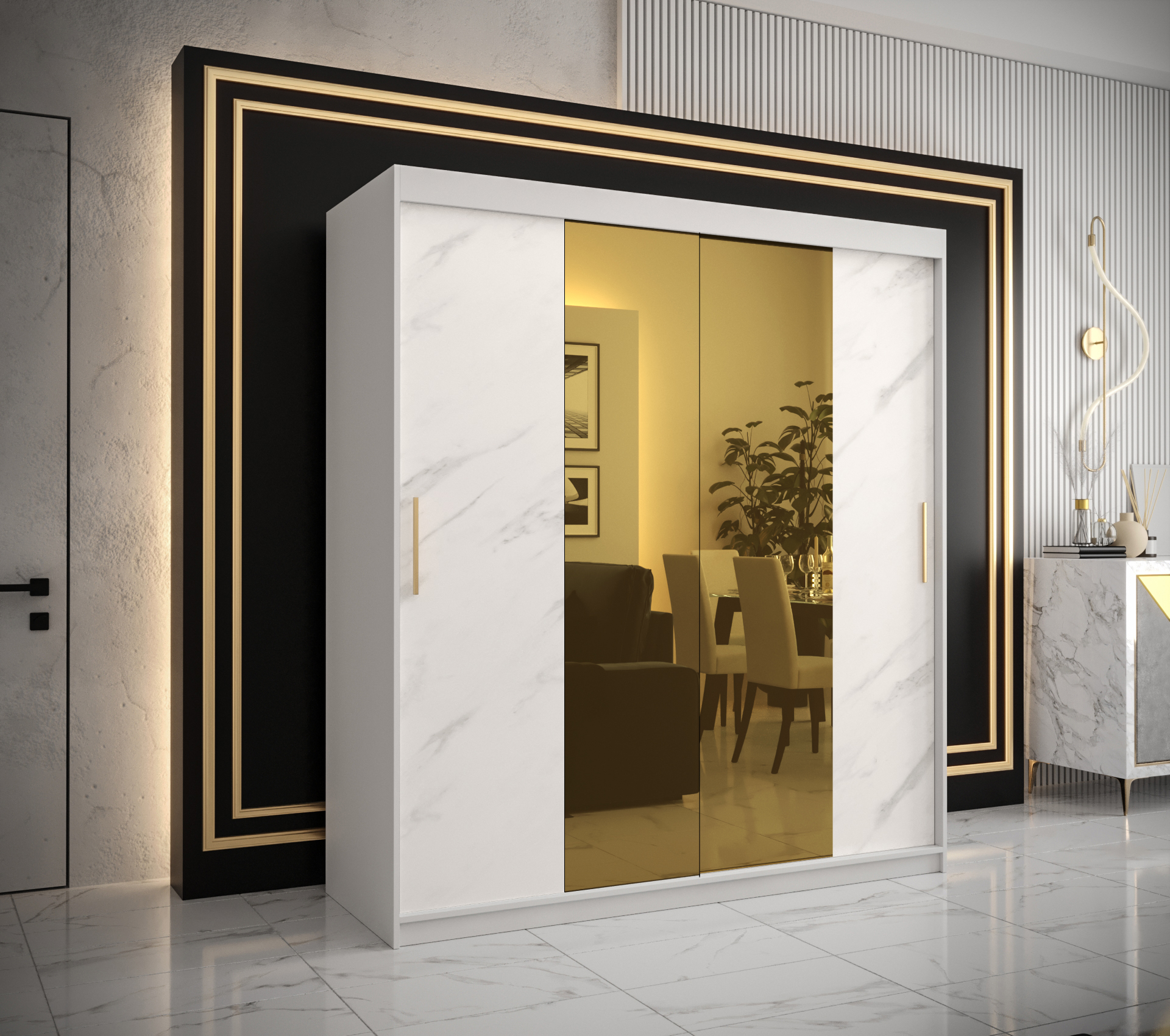 Šatní skříň Abi Golden T1 Barva korpusu: Bílá