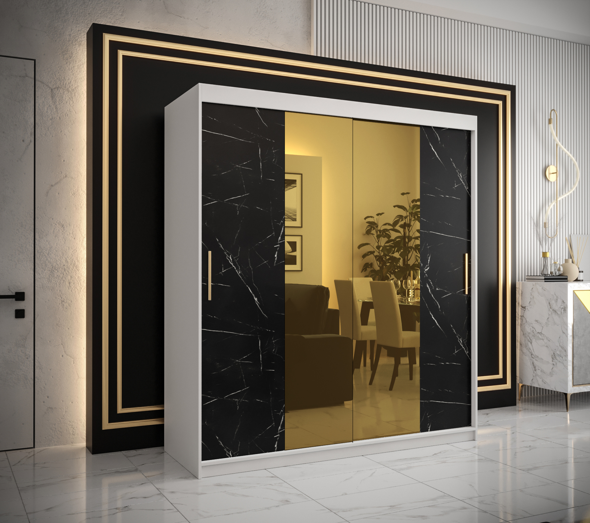 Šatní skříň Abi Golden T1 Barva korpusu: Bílá