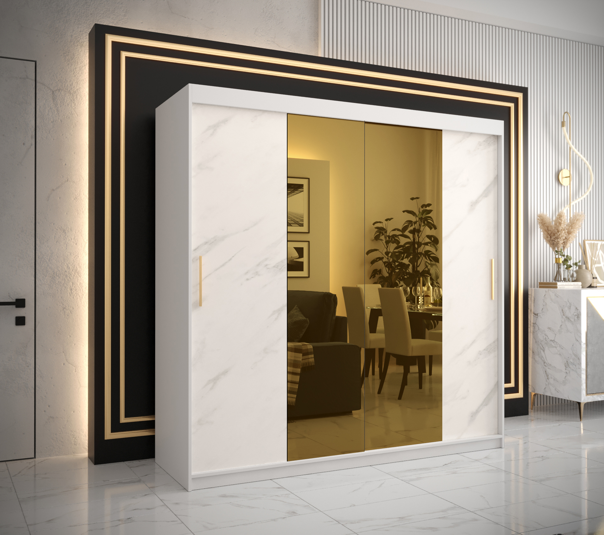 Šatní skříň Abi Golden T1 Barva korpusu: Bílá