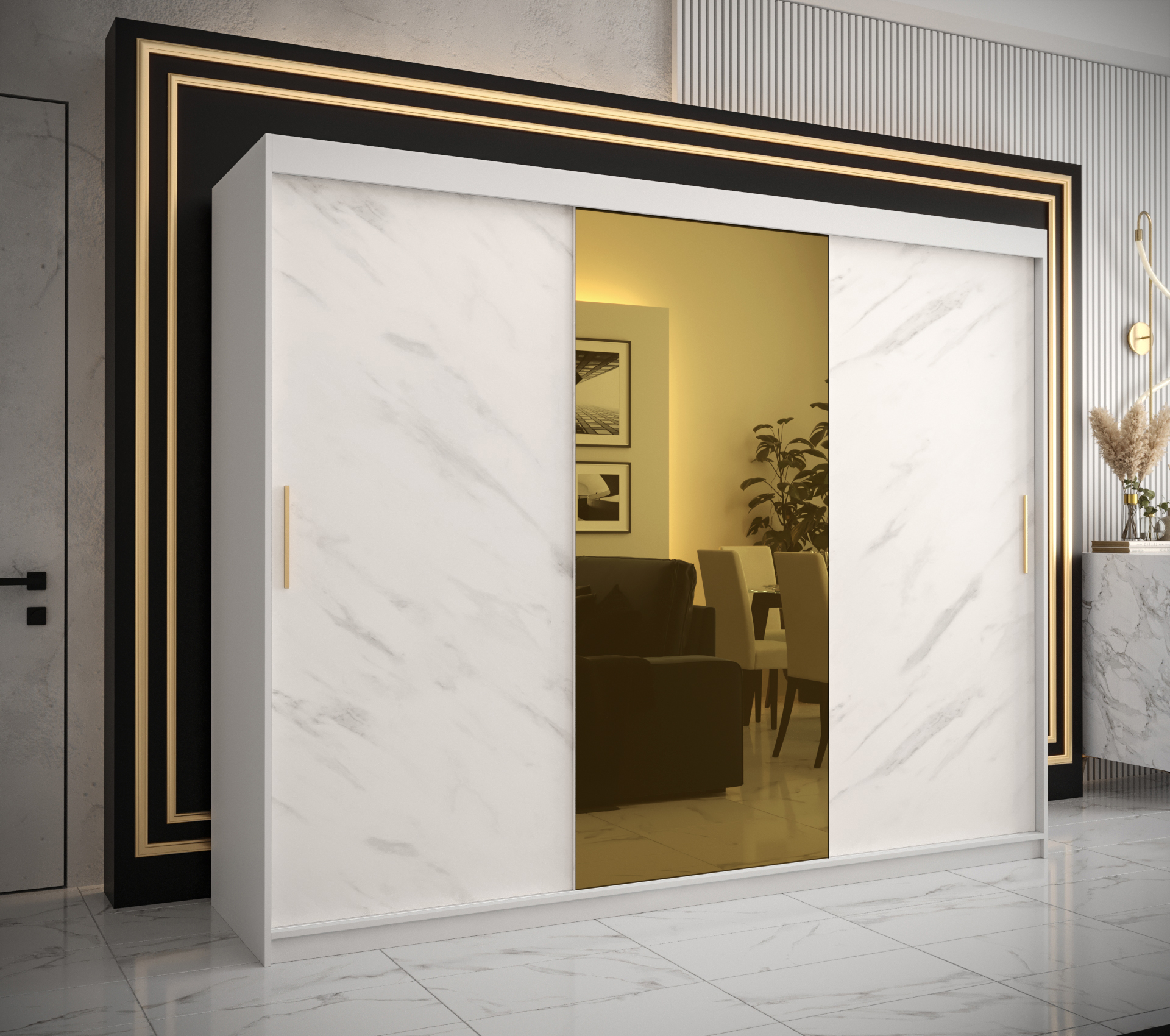 Šatní skříň Abi Golden T1 Barva korpusu: Bílá
