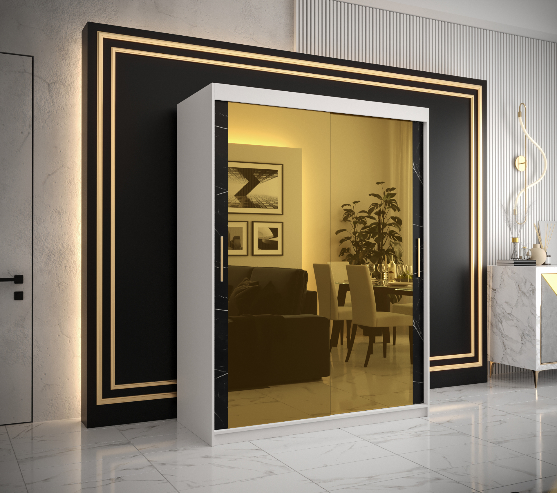 Šatní skříň Abi Golden T3 Barva korpusu: Bílá