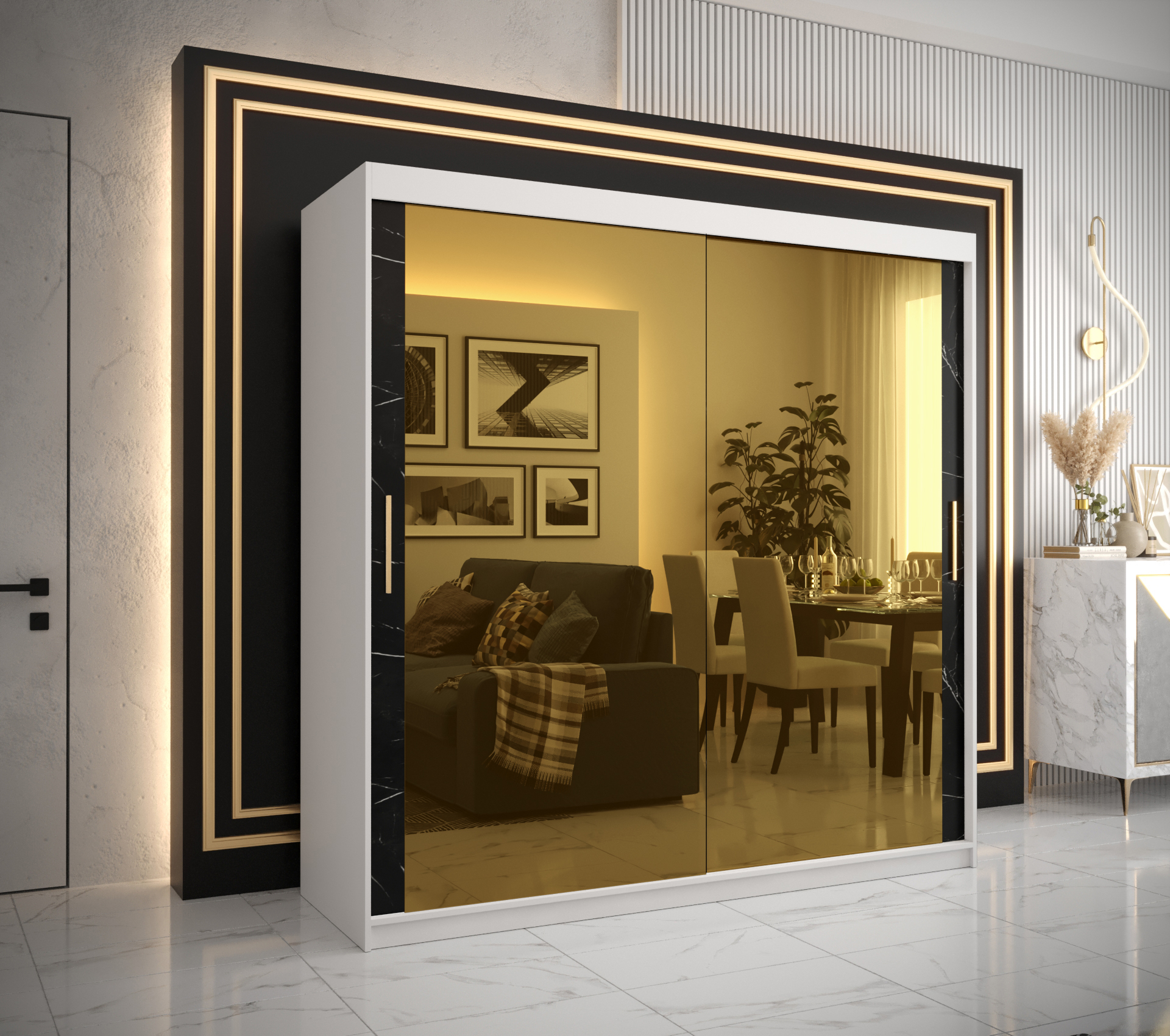 Šatní skříň Abi Golden T3 Barva korpusu: Bílá