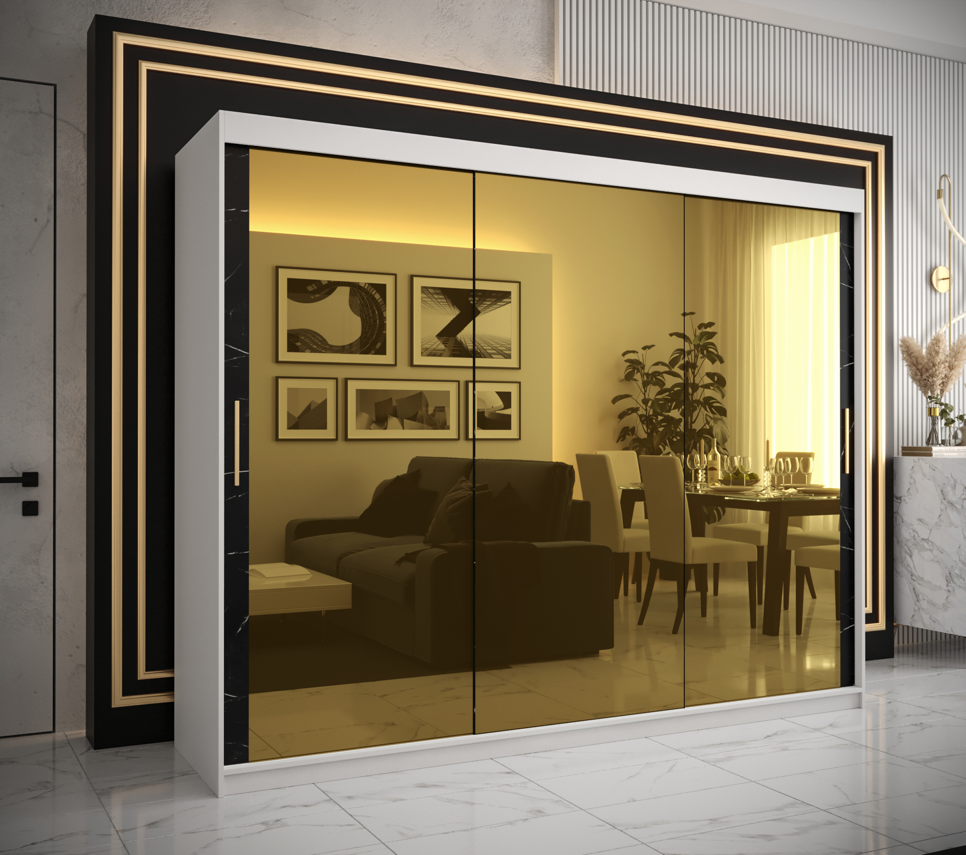 Šatní skříň Abi Golden T3 Barva korpusu: Bílá