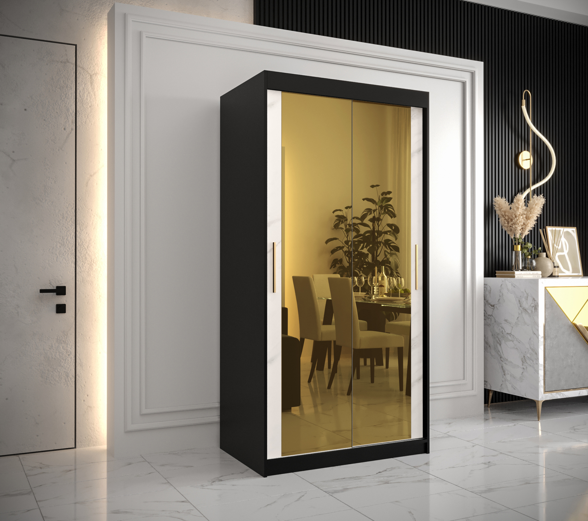 Šatní skříň Abi Golden T3 Barva korpusu: Černá