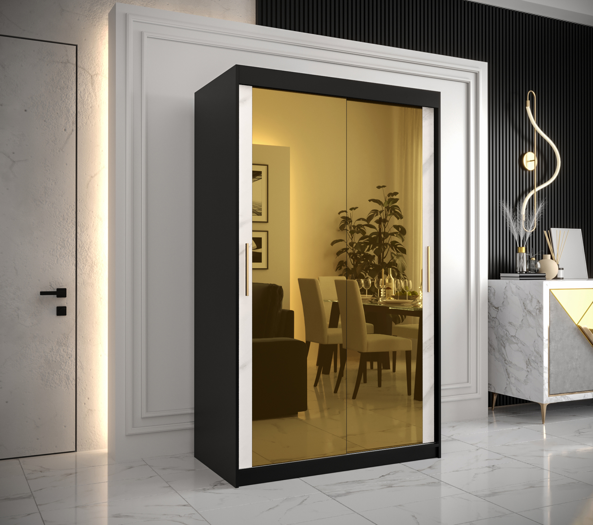 Šatní skříň Abi Golden T3 Barva korpusu: Černá