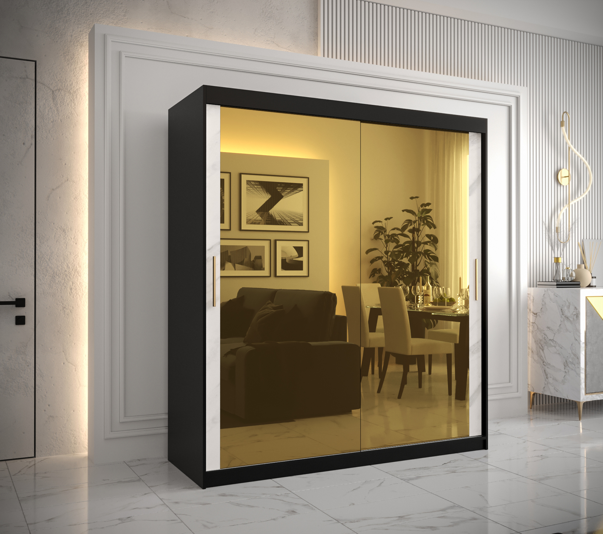 Šatní skříň Abi Golden T3 Barva korpusu: Černá