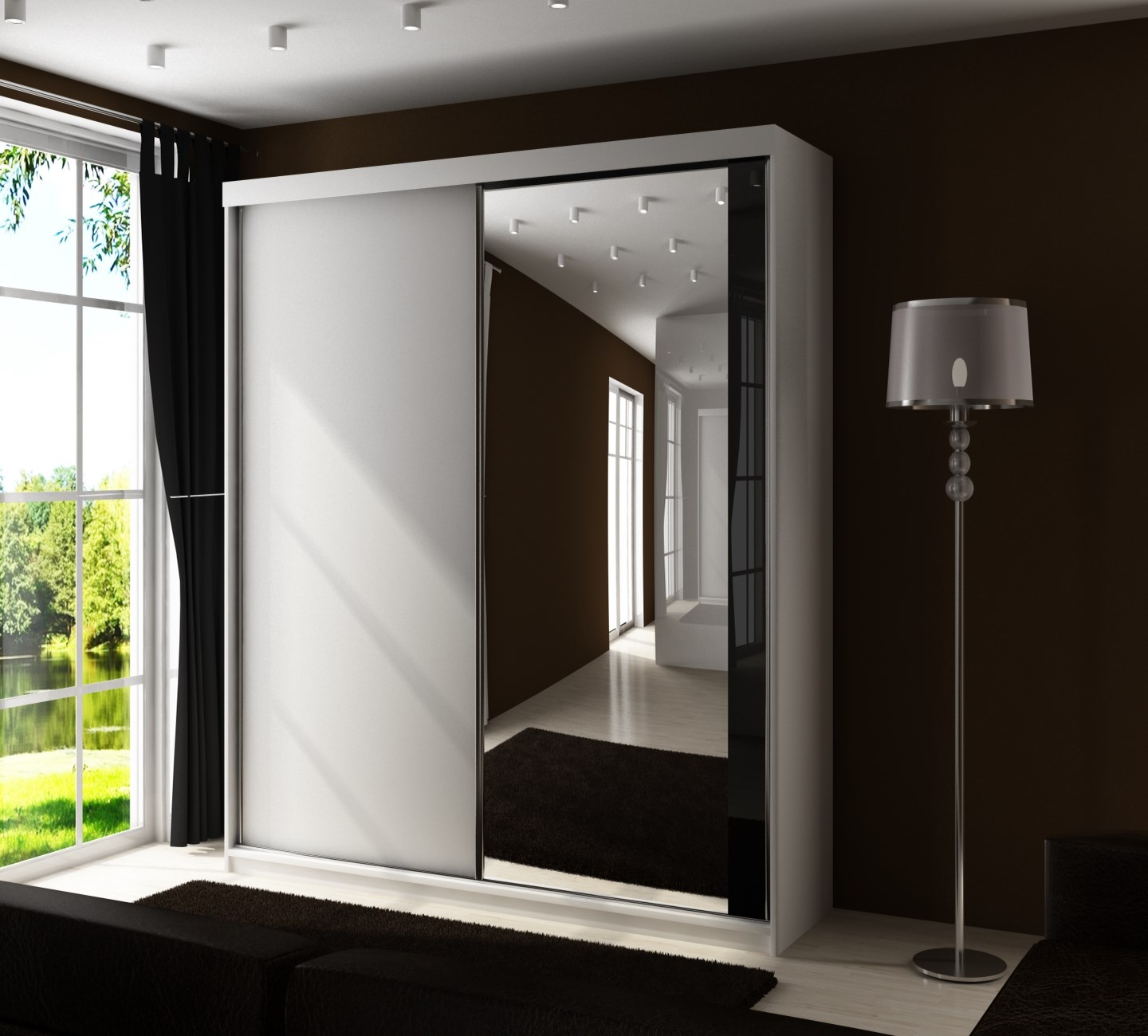 Šatní skříň Top 31 v bílé barvě o šířce 150 cm